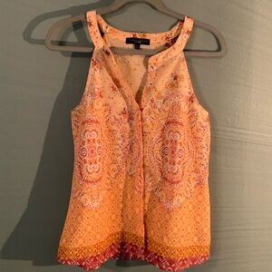 Sanctuary Light and Airy Sleeveless Blouse. Peachy Orange Print polyester Size M